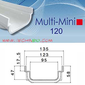 Canaletta drenaggio a basso spessore con griglia, MINI 120