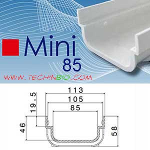 Canaletta drenaggio a basso spessore con griglia, MINI 85